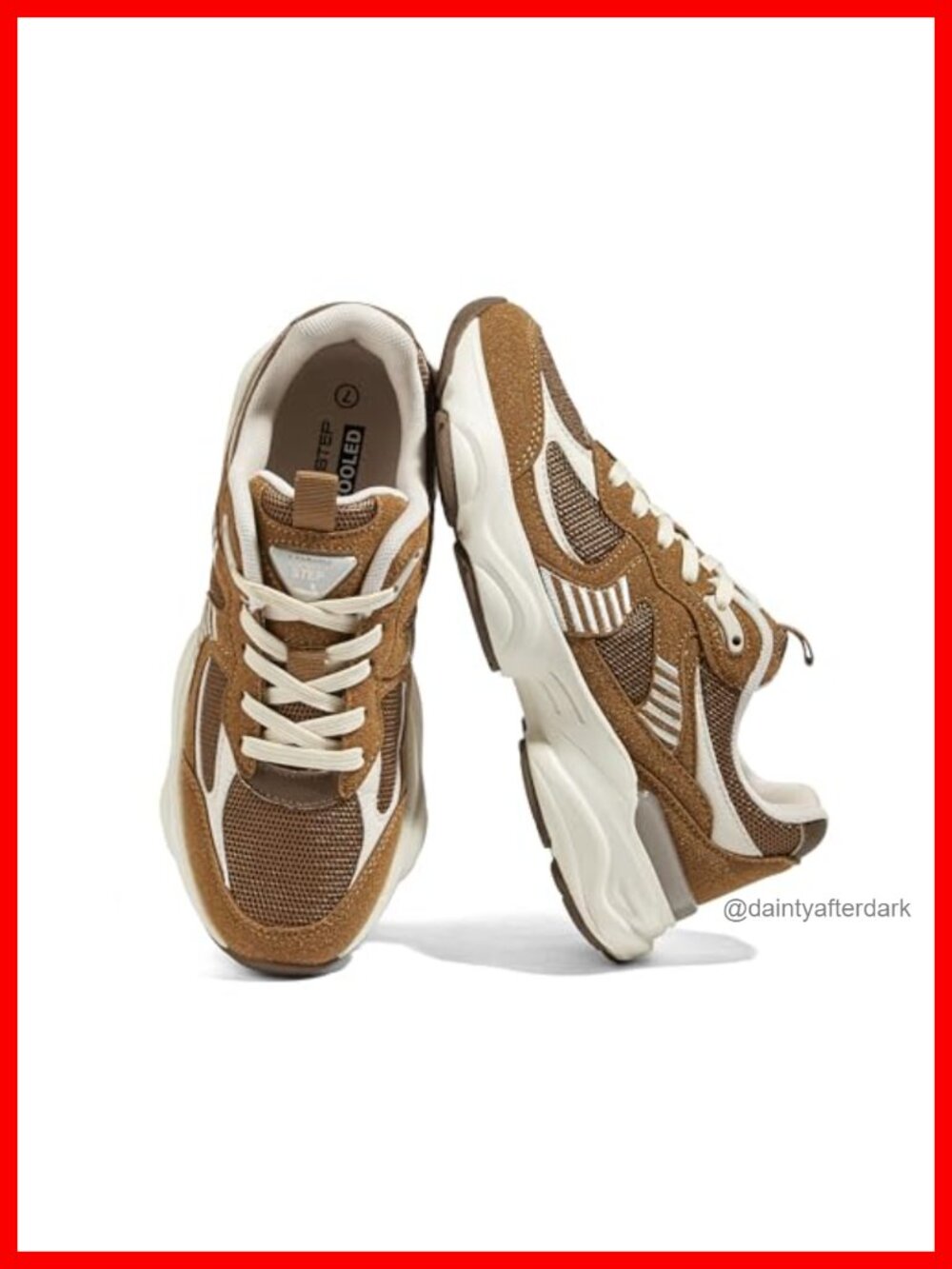 Women's Platform Chunky Fashion Sneakers Breathable Mesh Lace-Up